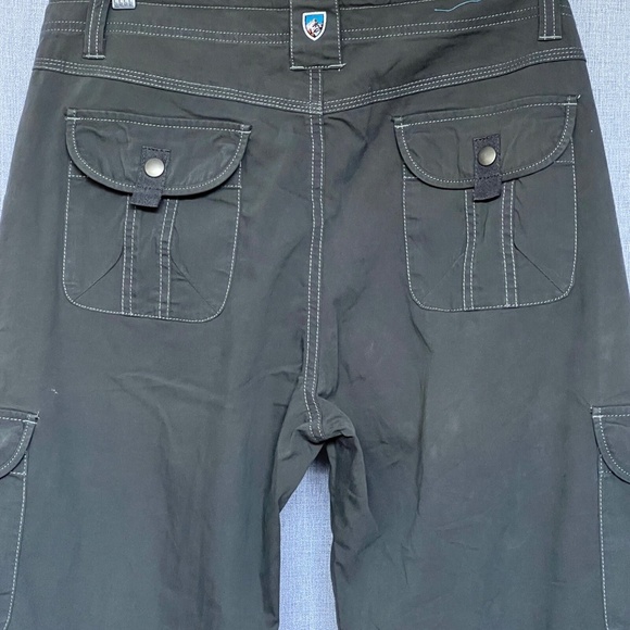 Kuhl Pants Sz 8 Reg Roll Up Gray Cargo Low Rise Hiking Cotton Blend Convertible - Picture 6 of 11